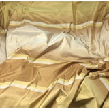 Remnant Sale - Gold & Bronze Stripe Silk TAFFETA Fabric 18"x27"