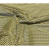 Remnant Sale 25.5"x27" Gold & Gray Gingham Check - Silk Taffeta Fabric