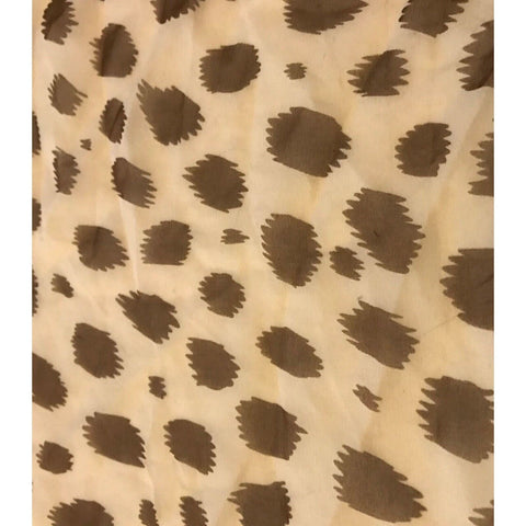 Silk Chiffon Fabric - Brown Jaguar Spots 15.5"x14"