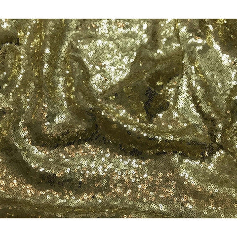 Gold SEQUIN Spangle Sewn on Mesh Fabric - 18"x27"