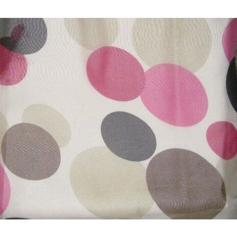Pink Green Black Polka Dots - 100% Silk Chiffon Fabric - 9"x14"