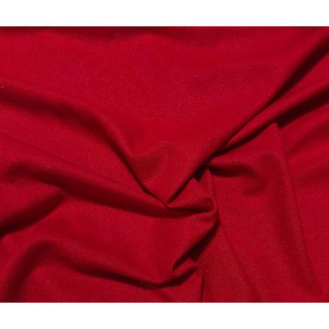 Remnant Sale 18"x22" - SCARLET RED Raw Silk NOIL Fabric