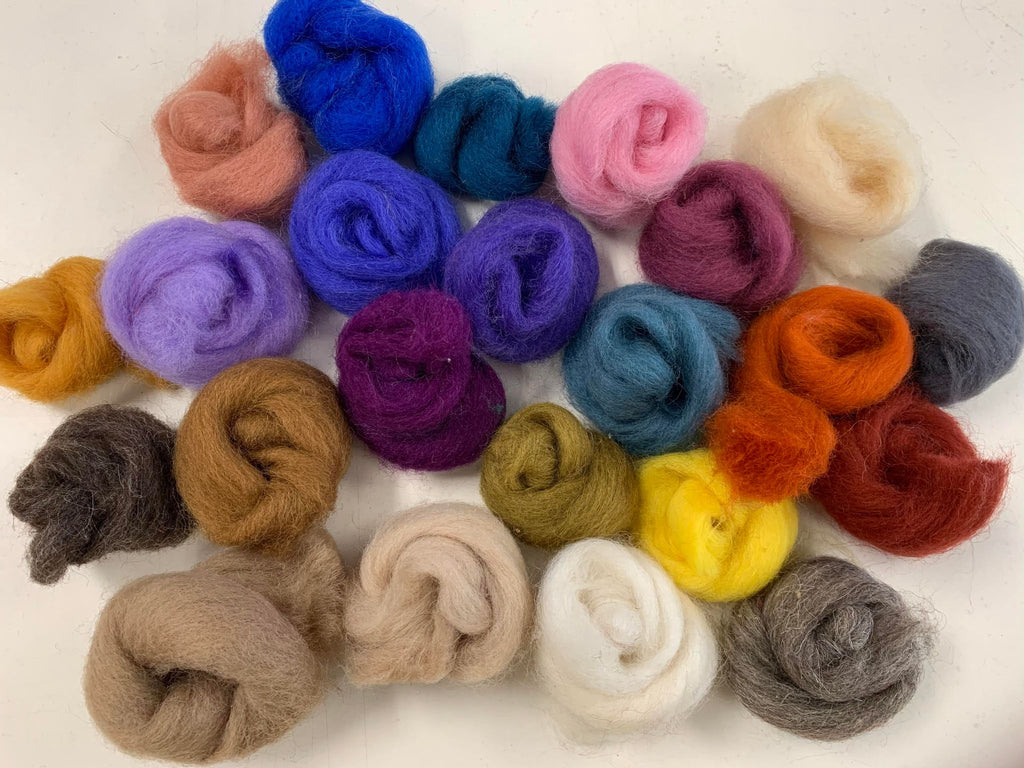 23 Color Set - Needle Felting Finest Romney & Merino Wool Roving 4.5 oz total