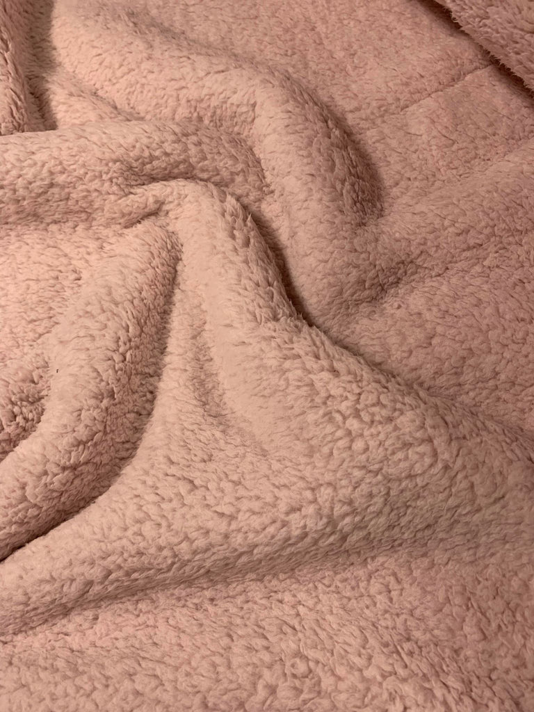 Rosewater Pink Lambswool Sheep Sherpa - Cuddle Minky Faux Fur Fabric