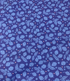 Dark Blue Strawberries - Berries & Blossoms - Paintbrush Studio Cotton Fabric