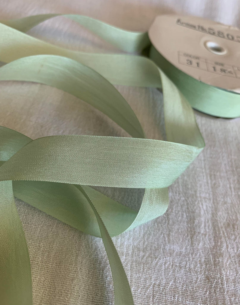 Mint Green 18mm/3/4" Pure Silk Ribbon