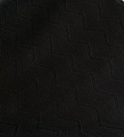 Black Chevron Zig Zag - Silk Jacquard Fabric