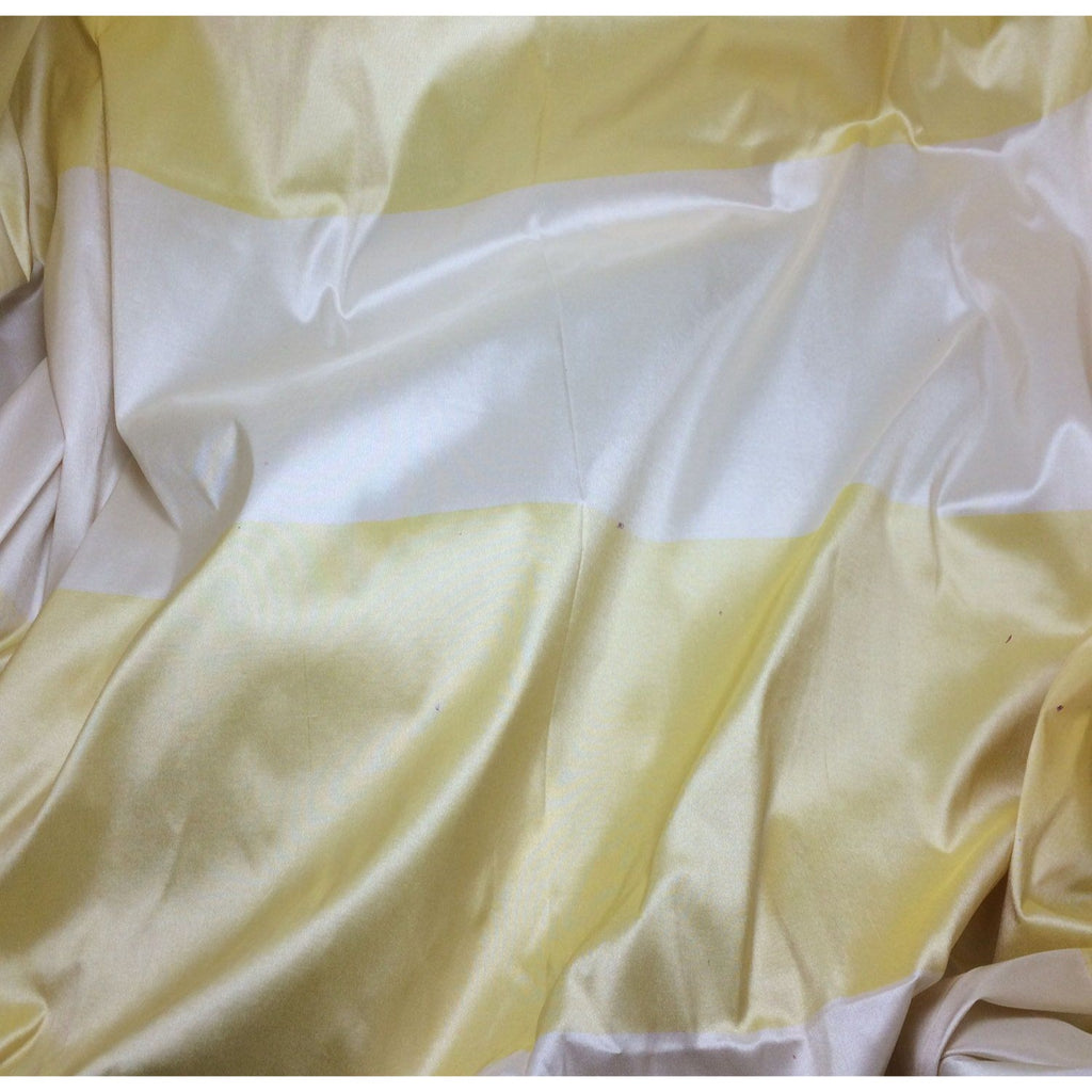 Remnant Sale 41"x55" - Yellow & White Stripe Silk TAFFETA Fabric