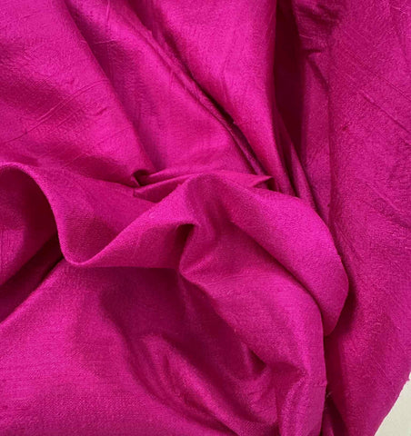 Fuchsia Pink - Silk Dupioni Fabric 1/2 Yard Remnant