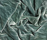 Gray Green  - Hand Dyed Silk Velvet - 11"x19" Remnant