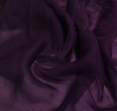 Amethyst Purple - Hand Dyed Silk Organza - 7"x51" Remnant