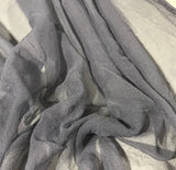Pearl Gray - 3mm Hand Dyed Silk Gauze Chiffon - 11"x41" Remnant