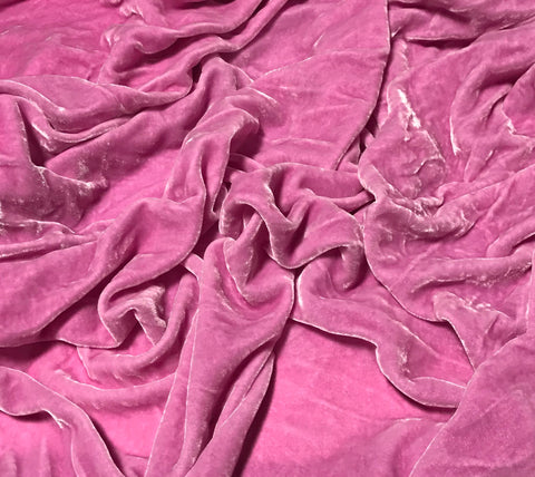 Peony - Hand Dyed Silk Velvet - 9"x14" Remnant
