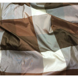 BROWN Check Silk TAFFETA Fabric 18"x27" Remnant