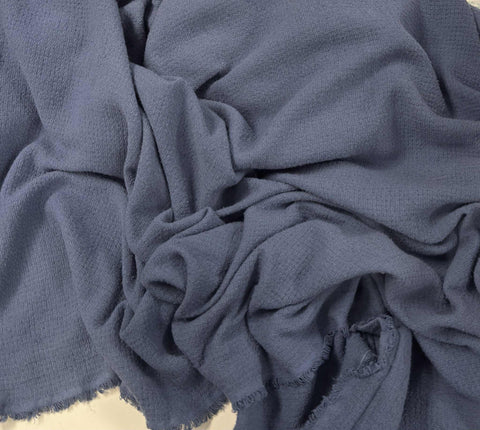 Denim Blue - Hand Dyed Squares Weave Silk Noil