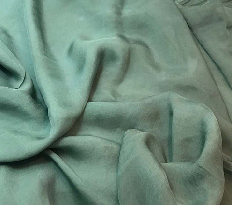 Sage Green - Hand Dyed Soft Silk Organza - 12.5"x49" Remnant