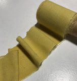 Hand Dyed Butter Yellow 100% Silk Noil Ribbon ( 3 Widths to choose from)