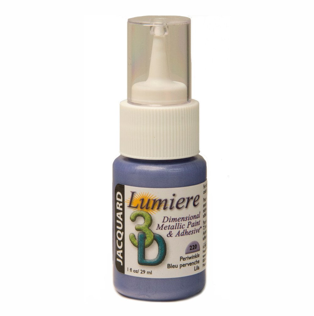 Jacquard Products Lumiere 3D Metallic Paint and Adhesive, 1-Ounce, Periwinkle