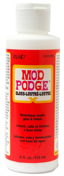 Mod Podge Waterbase Sealer, Glue & Finish (4 Oz), CS11205 Gloss Finish –  Prism Fabrics & Crafts