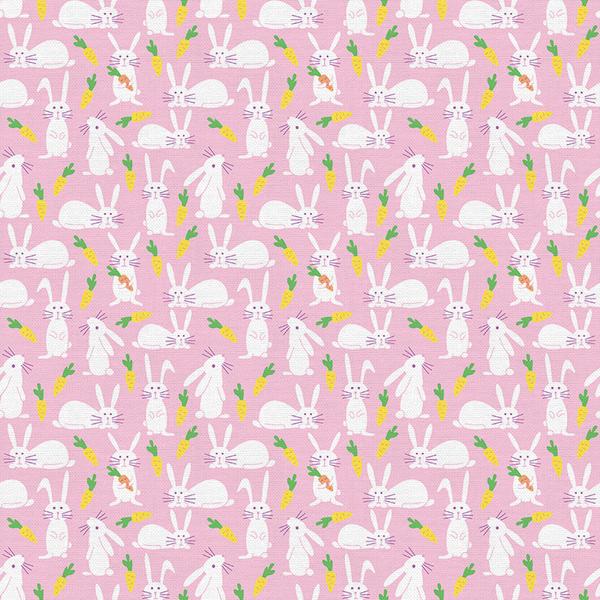 Bunny Trail - Bunnies & Carrots Pink - Paintbrush Studio Cotton Fabrics