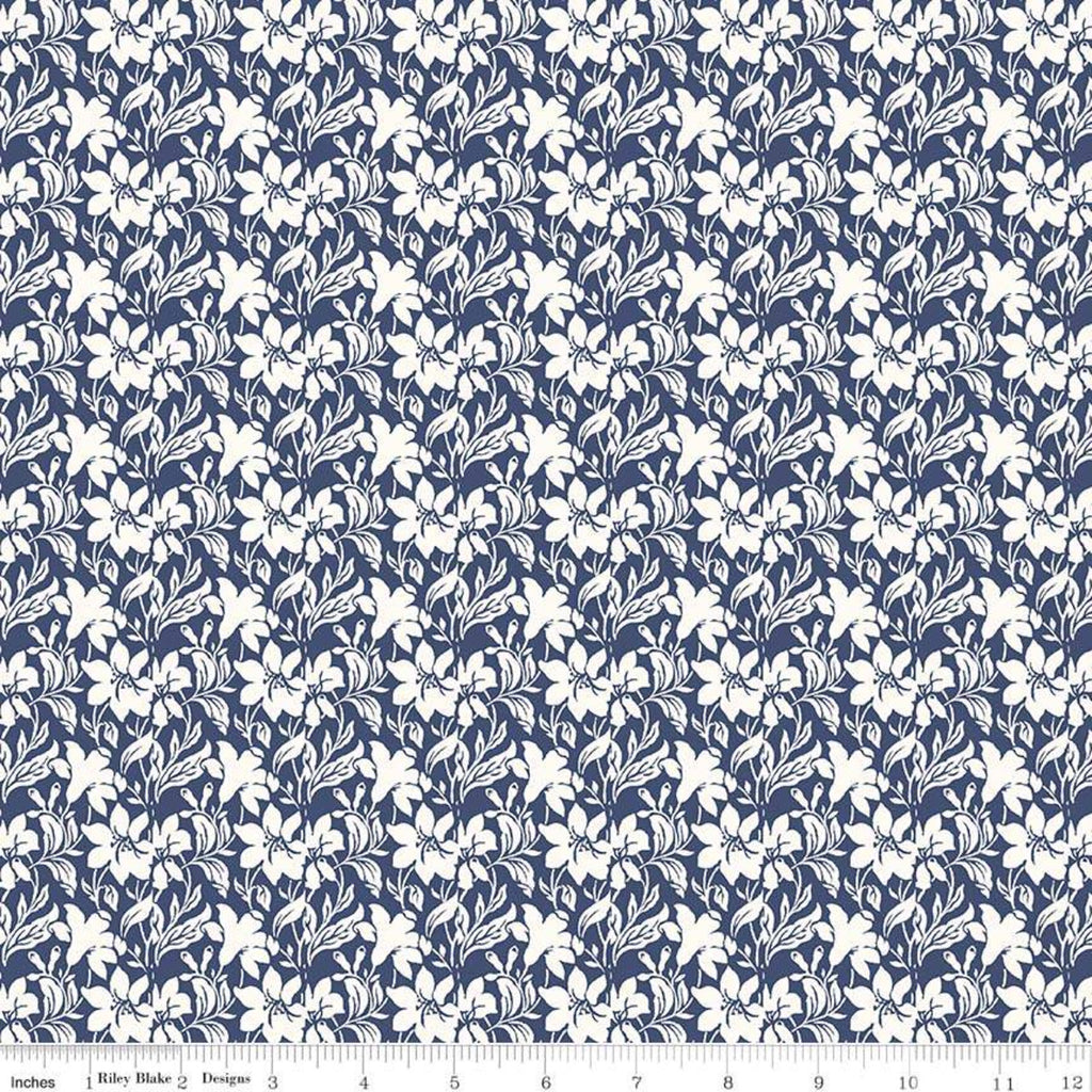 Day Lily Blue The Hesketh House Collection -Liberty of London Cotton Fabric