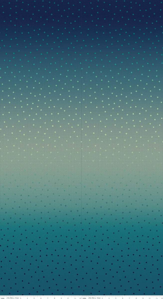 Gem Stones Tonal Blue Spearmint - Riley Blake Cotton Fabric 25"x45" Remnant