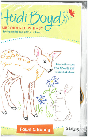 Embroidered Whimsey Tea Towel Kit - Heidi Boyd Design