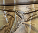 Gold & Bronze Stripe - Silk Taffeta Fabric