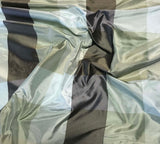 Mint Aqua & Sage Check - Silk Taffeta Fabric