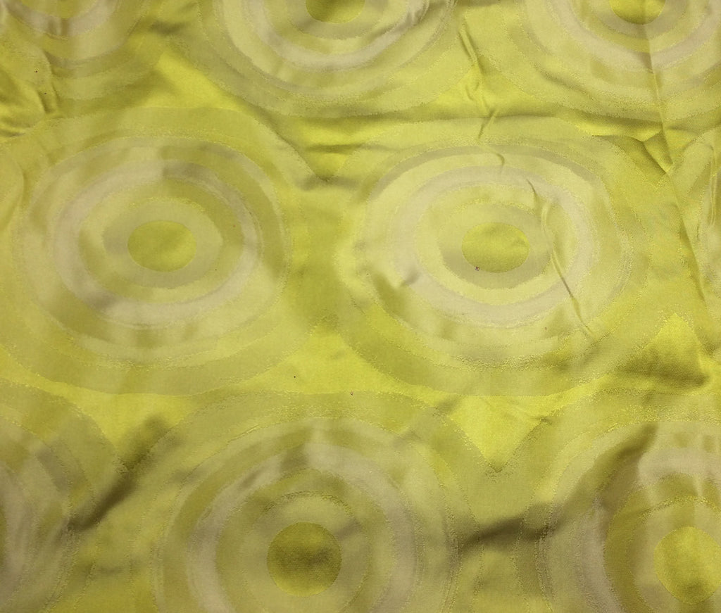 Golden Olive Circles - Silk Satin (54")