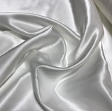 White - Silk/Cotton Satin Fabric
