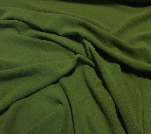 Avocado Green - Hand Dyed Poplin Gauze Silk Noil