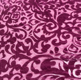 Lilac Scroll - Hand Dyed Burnout Silk Velvet