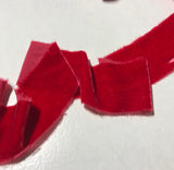 Hand Dyed Poinsettia Red Silk Velvet Ribbon ( 4 Widths to choose from)