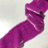 Hand Dyed Bright Lilac Silk Velvet Ribbon ( 4 Widths to choose from)