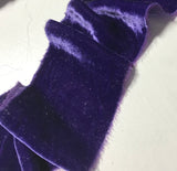 Hand Dyed Imperial Purple Silk Velvet Ribbon ( 4 Widths to choose from)