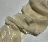 Hand Dyed Ivory Silk Velvet Ribbon ( 4 Widths to choose from)