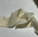 Hand Dyed Ivory Silk Velvet Ribbon ( 4 Widths to choose from)
