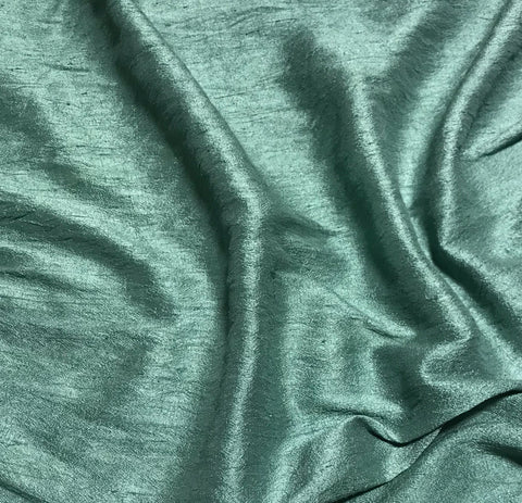 Sage Green - Hand Dyed Silk Dupioni