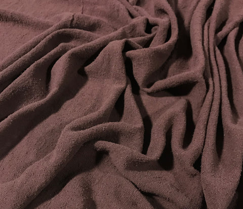 Mahogany Brown - Hand Dyed Poplin Gauze Silk Noil