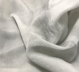 Hand Painted Silk Velvet Fabric - Silver Dust on White (45")