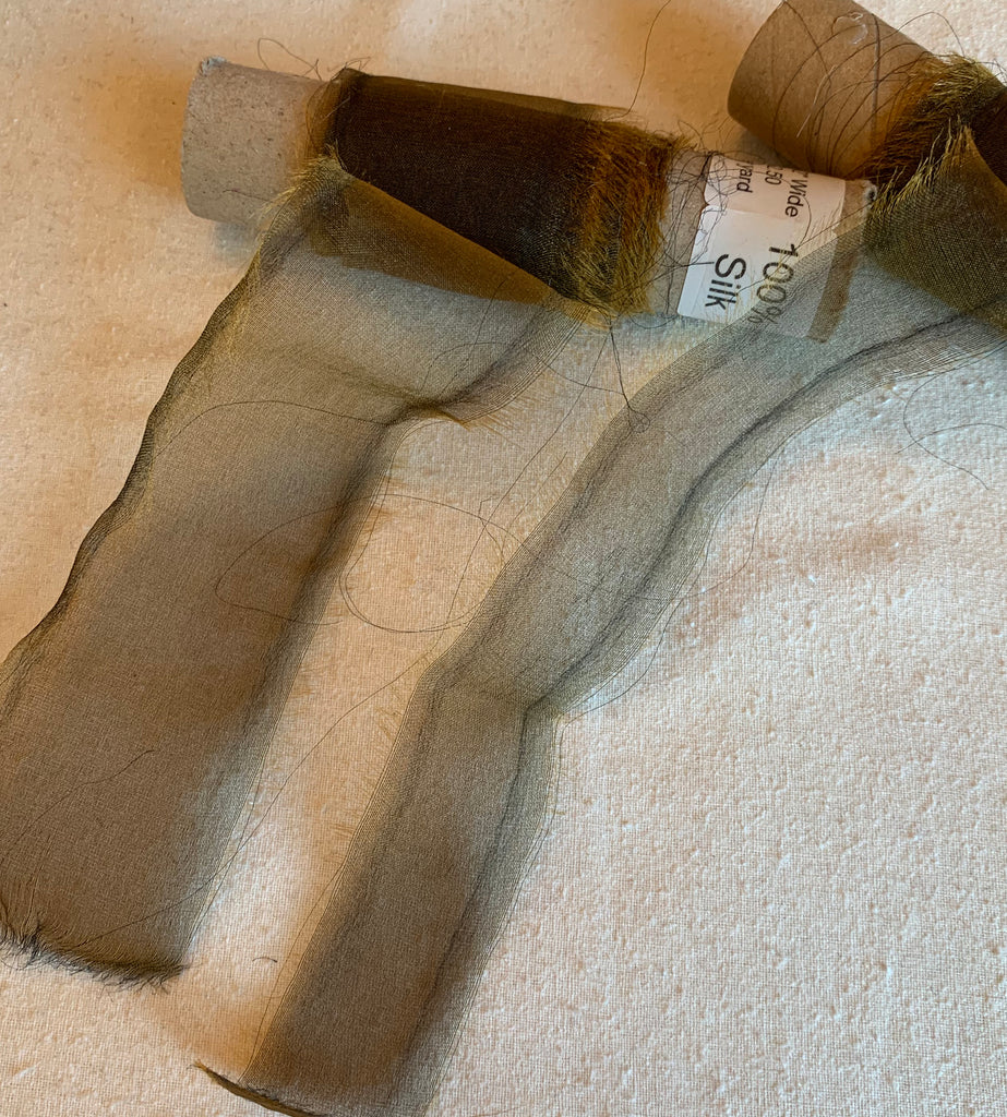 Bronze 100% Silk Sheer Organza Ribbon ( 4 Widths to choose from)