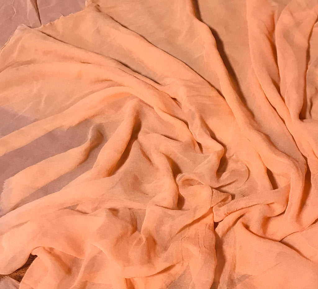 Persimmon Orange - 3mm Hand Dyed Silk Gauze Chiffon