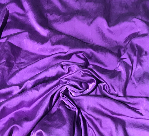 Amethyst Purple - Hand Dyed Silk/Cotton Satin 7"x28" Remnant