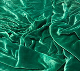 Muted Emerald Green - Hand Dyed Silk Velvet