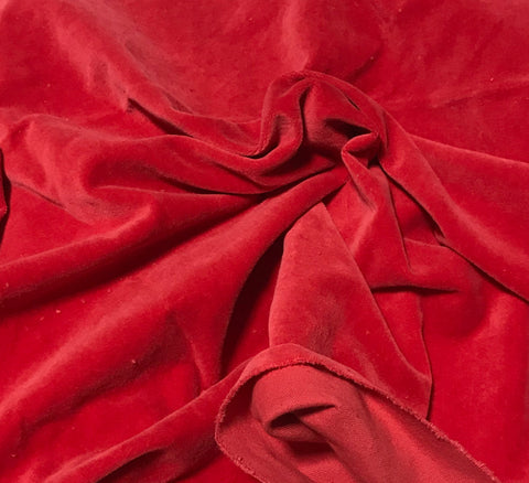 Scarlet Red  - Hand Dyed Cotton Velveteen