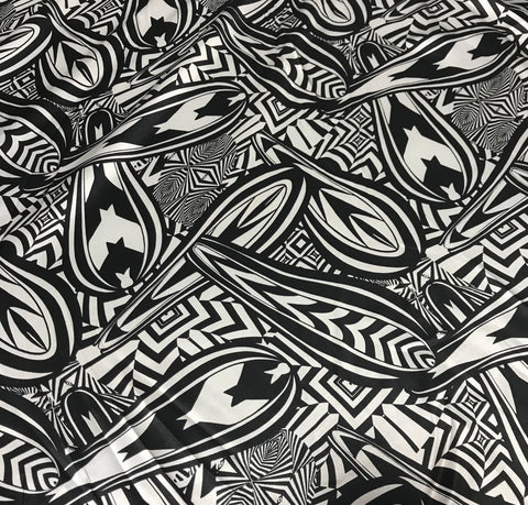 Black & White Optical Illusions - Silk Charmeuse