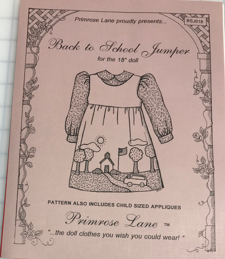 Back to School Jumper for 18" Doll by Primrose Lane Sewing Pattern