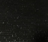 Cork Fabric - Metallic Silver on Black