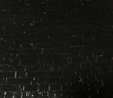 Cork Fabric - Metallic Silver on Black